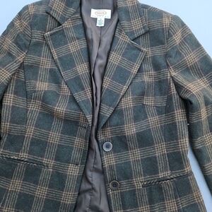 Talbots Women's Blazer - Brown Plaid